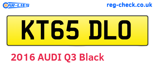 KT65DLO are the vehicle registration plates.