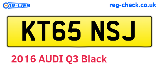 KT65NSJ are the vehicle registration plates.