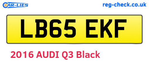 LB65EKF are the vehicle registration plates.
