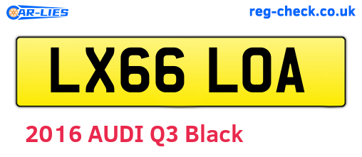LX66LOA are the vehicle registration plates.