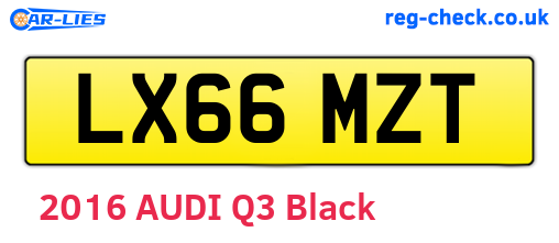 LX66MZT are the vehicle registration plates.