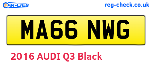 MA66NWG are the vehicle registration plates.
