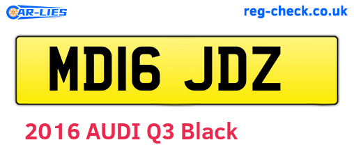 MD16JDZ are the vehicle registration plates.
