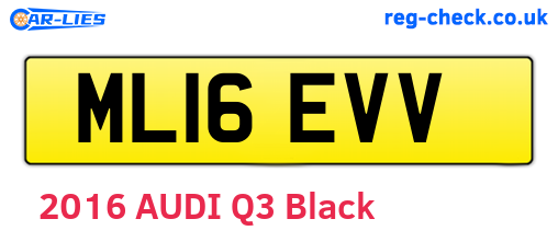 ML16EVV are the vehicle registration plates.