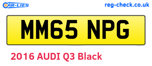 MM65NPG are the vehicle registration plates.