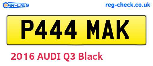 P444MAK are the vehicle registration plates.