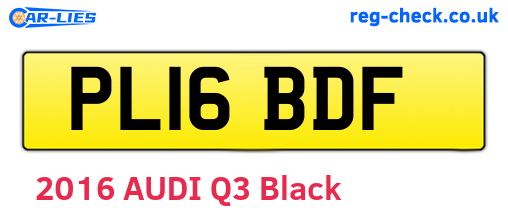 PL16BDF are the vehicle registration plates.
