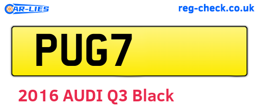 PUG7 are the vehicle registration plates.