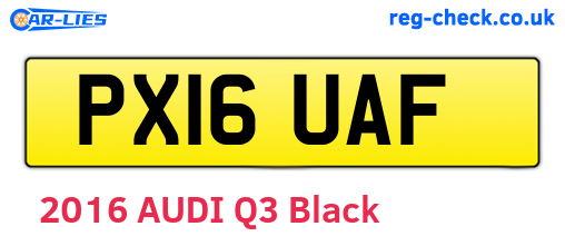 PX16UAF are the vehicle registration plates.