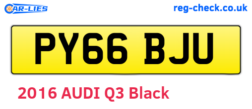 PY66BJU are the vehicle registration plates.