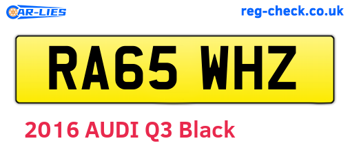 RA65WHZ are the vehicle registration plates.