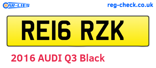 RE16RZK are the vehicle registration plates.