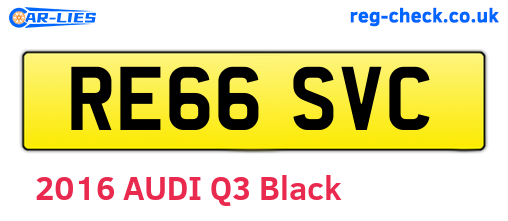 RE66SVC are the vehicle registration plates.