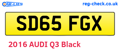 SD65FGX are the vehicle registration plates.