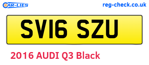 SV16SZU are the vehicle registration plates.