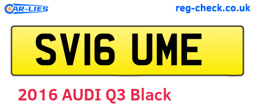 SV16UME are the vehicle registration plates.
