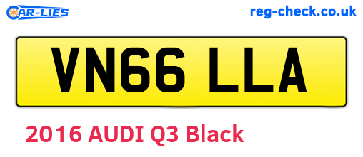 VN66LLA are the vehicle registration plates.