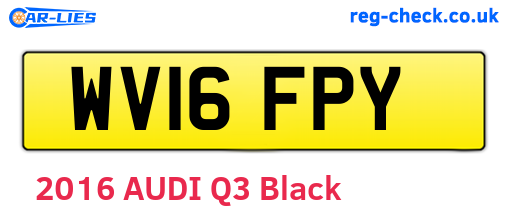 WV16FPY are the vehicle registration plates.
