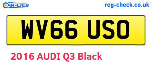 WV66USO are the vehicle registration plates.