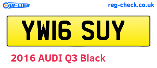 YW16SUY are the vehicle registration plates.