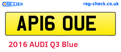 AP16OUE are the vehicle registration plates.