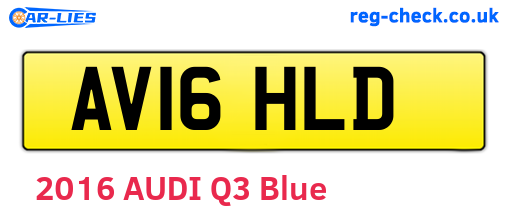 AV16HLD are the vehicle registration plates.