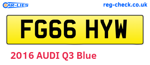 FG66HYW are the vehicle registration plates.