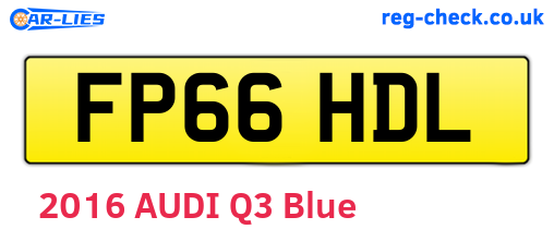 FP66HDL are the vehicle registration plates.