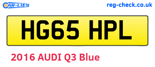 HG65HPL are the vehicle registration plates.