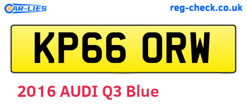 KP66ORW are the vehicle registration plates.