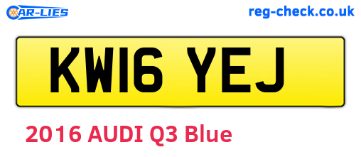 KW16YEJ are the vehicle registration plates.