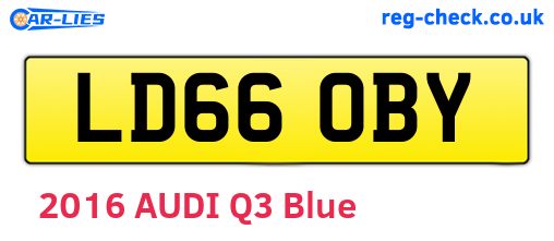 LD66OBY are the vehicle registration plates.