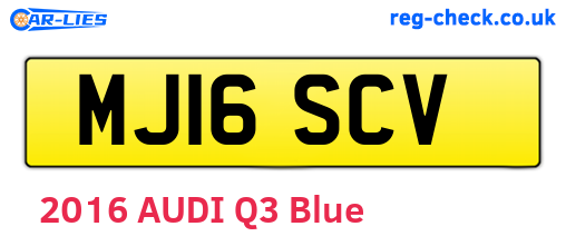 MJ16SCV are the vehicle registration plates.
