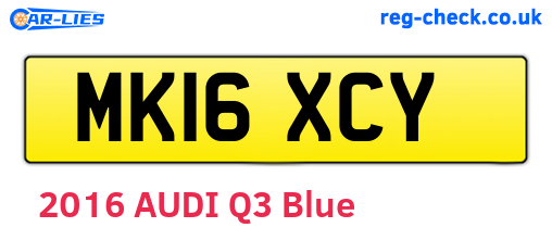 MK16XCY are the vehicle registration plates.