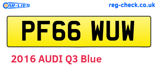 PF66WUW are the vehicle registration plates.