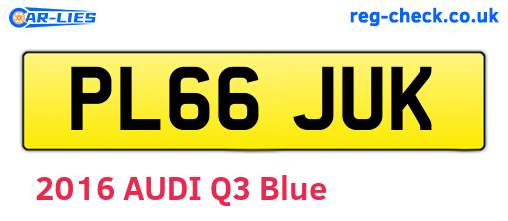 PL66JUK are the vehicle registration plates.