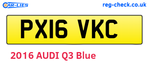 PX16VKC are the vehicle registration plates.