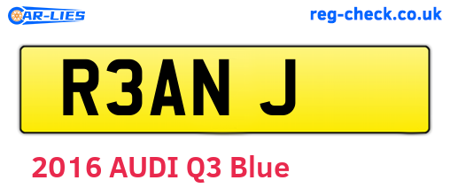 R3ANJ are the vehicle registration plates.