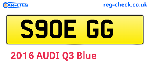 S90EGG are the vehicle registration plates.