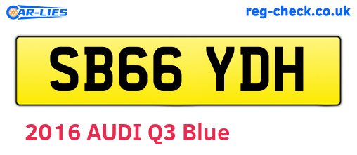 SB66YDH are the vehicle registration plates.
