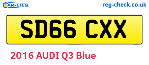 SD66CXX are the vehicle registration plates.