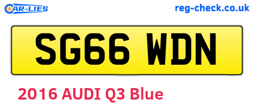 SG66WDN are the vehicle registration plates.