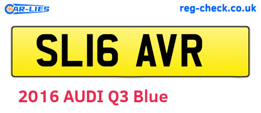 SL16AVR are the vehicle registration plates.