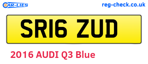 SR16ZUD are the vehicle registration plates.