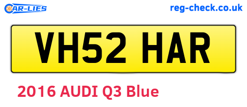 VH52HAR are the vehicle registration plates.