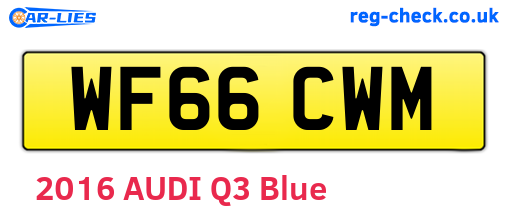 WF66CWM are the vehicle registration plates.