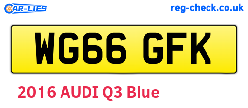 WG66GFK are the vehicle registration plates.