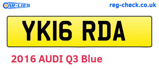 YK16RDA are the vehicle registration plates.