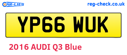 YP66WUK are the vehicle registration plates.