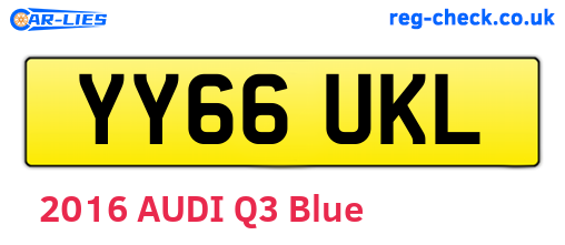 YY66UKL are the vehicle registration plates.